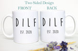 MILF and DILF Mug Set, Pregnancy Reveal, Dad To Be New Dad Gift, Baby Announcement, First Time Parents, New Parents Gift, New Baby Gift
