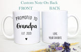 Promoted to Grandpa and Grandma Individual OR Mug Set, Baby Announcement, New Grandparents Mug, New Grandpa, Pregnancy, Grandparents Gift