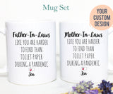 Personalized Father&#39;s Day Mother&#39;s Day Gift Individual OR Mug Set, Funny Mother In Law, Father In Law Mug, Pandemic Gift, Best Mother In Law