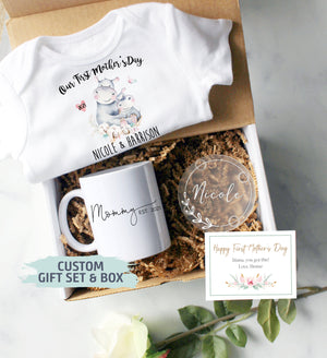 Custom First Mother&#39;s Day Gift Box | Mama Mug, Mom EST, New Mom Gift, First Time Mom Mug, Happy First Mother&#39;s Day Gift, New Mom Mug