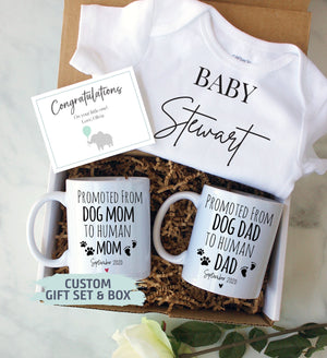 Expecting Parents Gift Box | New Parents Gift Set, Promoted from Dog Mom, Dog Dad Baby Announcement, Pregnancy Reveal, Baby Shower Gift Box