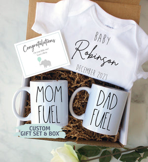 Expecting Parents Gift Box | New Parents Gift Set, Baby Announcement, Mom Fuel Mug, New Dad Gift, Pregnancy Reveal, Baby Shower Gift Box