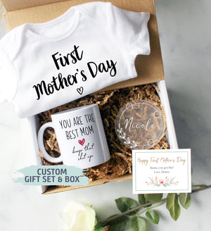 Custom First Mother&#39;s Day Gift Box | Best Mom Keep That Shit Up, New Mom Gift, First Time Mom Mug,Happy First Mother&#39;s Day Gift, New Mom Mug