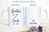 Sister Promoted to Auntie, Brother to Uncle Individual OR Mug Set, Auntie Est, Aunt Est, Uncle Est, Baby Announcement, New Aunt Uncle Gift