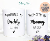 Promoted to Mommy and Daddy Individual OR Mug Set, Dad To Be Gift New Dad Gift, New Mom, Baby Reveal, Mom to be, Pregnancy Announcement