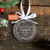 Our First Christmas Engaged Ornament | Engagement Keepsake, Couples Ornament, Personalized Engagement Ornament, Engagement Gift, Fiance Gift