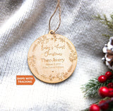 Custom Baby's First Christmas Ornament | New Mom Gift, Baby's First Holiday Gift, New Baby Keepsake, Birth Stat Ornament, Newborn Christmas