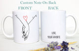 Personalized Holding Hands Mug | Anniversary Mug, Valentine's Day Mug, Gift For Husband, Anniversary Gift, Couple Anniversary, Boyfriend Mug