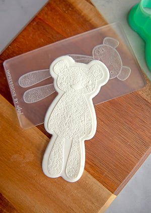 Teddy Bear - Acrylic Fondant Embosser With Optional Cutter | Bear Cookie Stamp, Baby Shower Fondant Embosser, Baby Shower Cookie Cutter