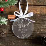 Personalized Engaged Ornament | Custom Engagement Keepsake, Couples Ornament, Engagement Christmas Ornament, Engagement Party Gift Names