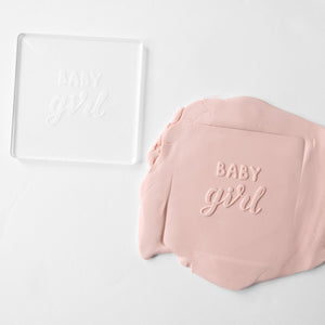 Baby Girl Acrylic Fondant Embosser With Cutter | Baby Shower Cookie Stamp, Baby Shower Fondant Embosser, Baby Shower Cookie Cutter,Baby Girl