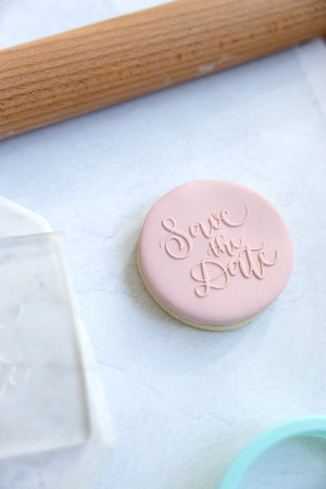 Save the Date Fondant Embosser Stamp and Cutter | Wedding Cookie Stamp, Debosser, Engagement Fondant Stamp,Wedding Embosser Save the Date